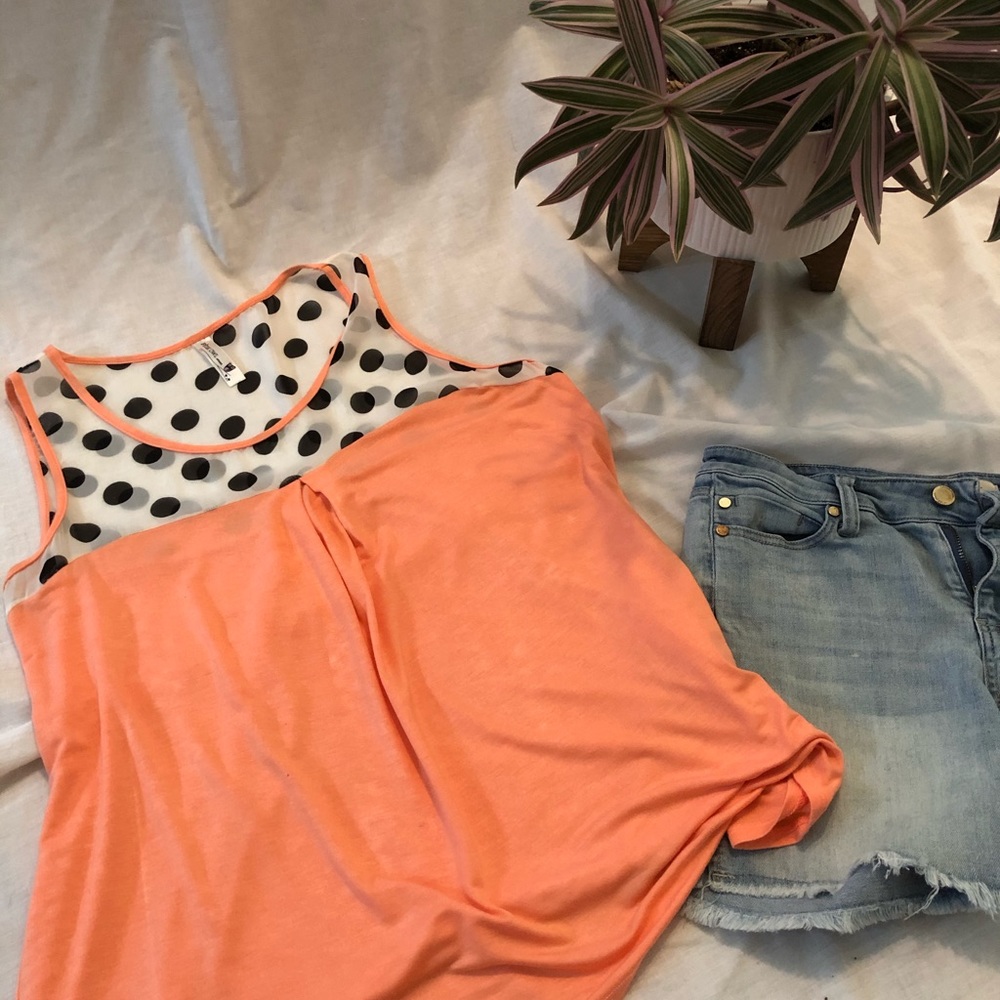 Coral tank blouse